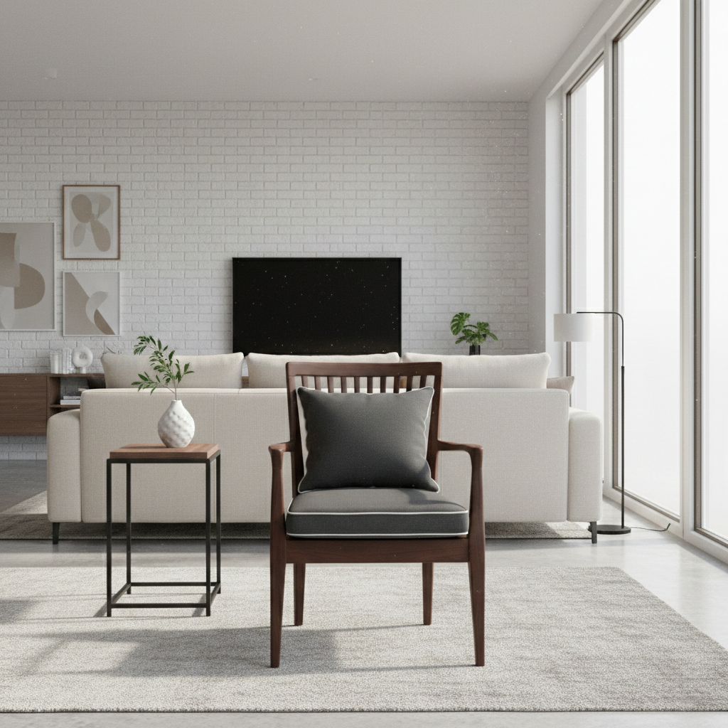 Classic Cushioned Armchair